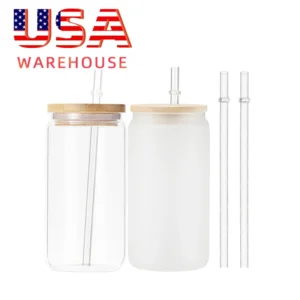 Glass Beer Can Tumbler With Lid