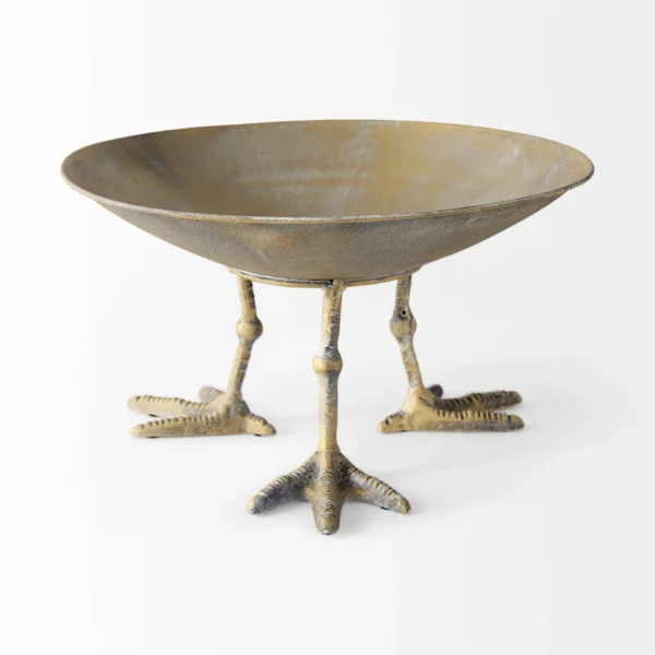 Gold Metal Round Centerpiece Bowl - Image 4