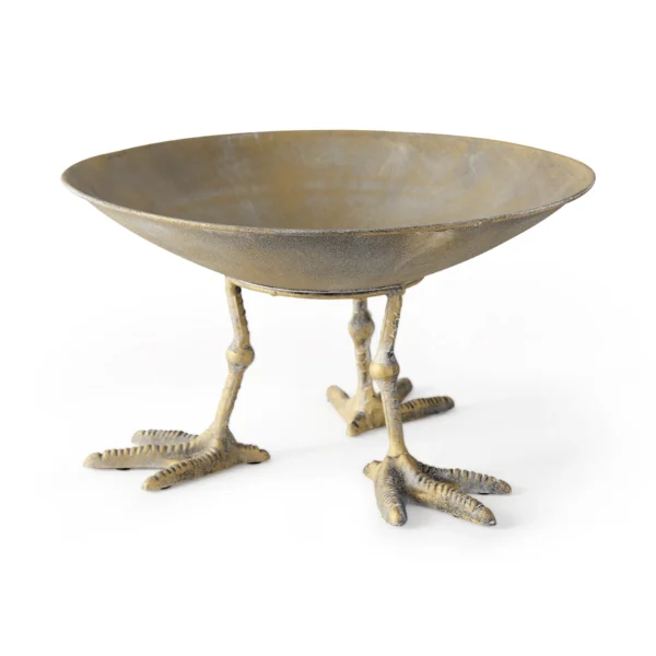 Gold Metal Round Centerpiece Bowl - Image 2