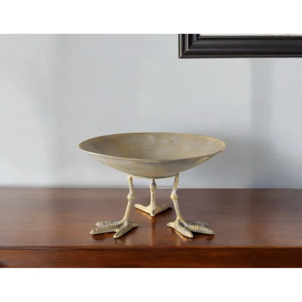 Gold Metal Round Centerpiece Bowl