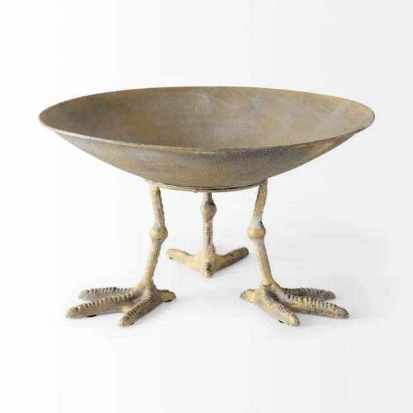 Gold Metal Round Centerpiece Bowl - Image 3