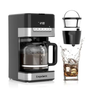 Electric Drip Coffee Maker 12 Cups Glass Housing